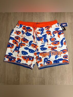 Fanatics New York Knicks Orange Blue Face Print Men's Shorts